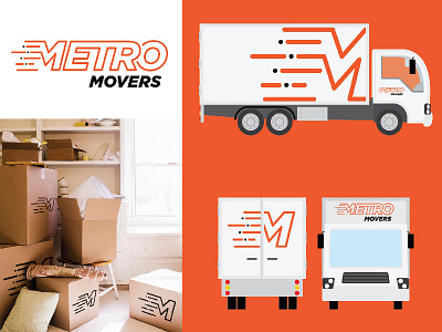 Branding: Metro Movers branding logo movers vector