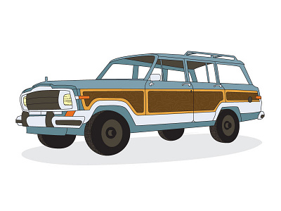1987 Jeep Grand Wagoneer cars illustration jeep lines vector wagon wagoneer