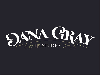 Dana Gray Studio art deco brand fleurish logo type