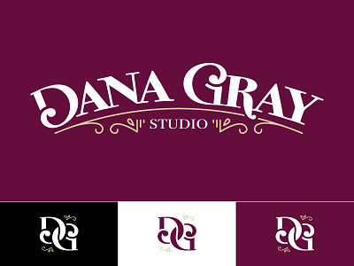 Dana Gray Studio Branding art deco brand fleurish lines logo type vector