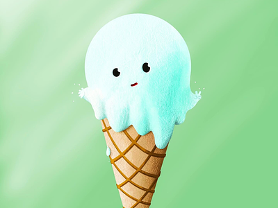 I’ve cream character cute character cute design graphic ice cream illustration procreate