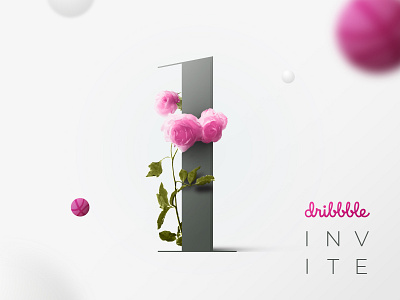 Invite dribbble best shot design giveaway invitation invite invite giveaway landing page photoshop roses typography ui ux web design