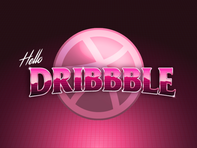 Ay! Hello dribbble! 80s design dribbble hello dribbble illustrator outrun shot synthwave type
