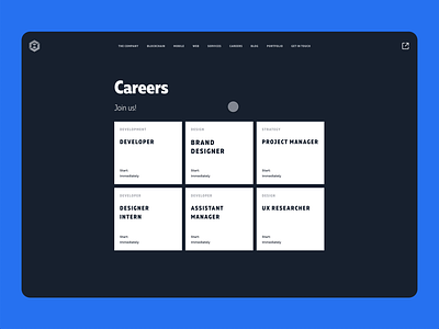 Udevoffice interaction adobe xd auto-animate branding careers page design hover hover state interaction interaction animation simple clean interface ui ux website