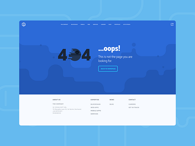 Udevoffice website design - 404 page 404 404 error page blue branding design flat ui vector webdesign website website concept website design