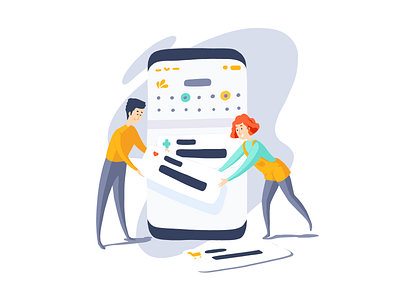 Teamwork - Mobile App illustration