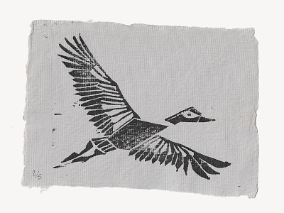 Goose Print goose illustration linocut print