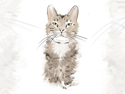 Digital Cat Illustration