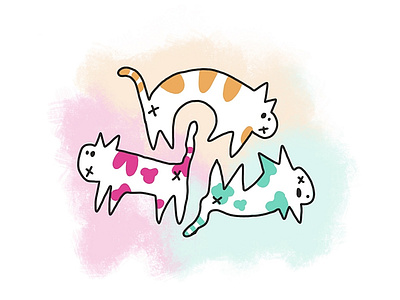 Punk Rock Kitties cat cats digital grunge illustration illustration design ipad
