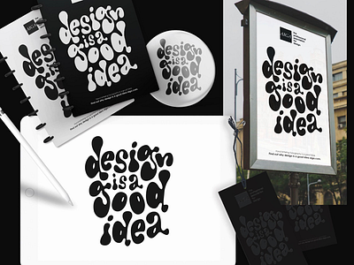 Design is a Good Idea black and white illustrated type lettering typography