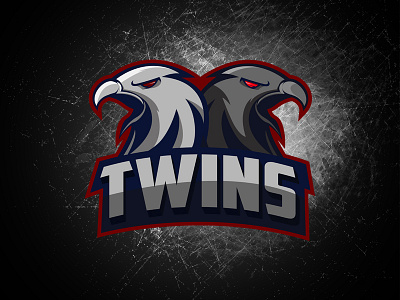 Twins brand brothers design eagle eagles esport graphic logo mascot sport twins twoheaded
