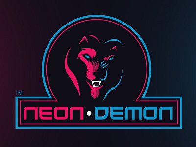 Neon Demon blue demon design evil lion neon oldschool purple retro