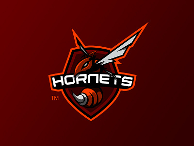 Hornets clean design fierce fresh hornet insect logo mascot orange powerful