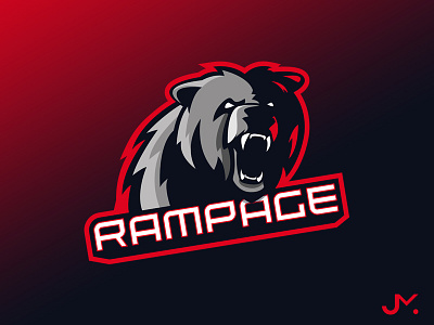 Rampage bear brand design fierce grizzly jaws logo mascot powerful strong