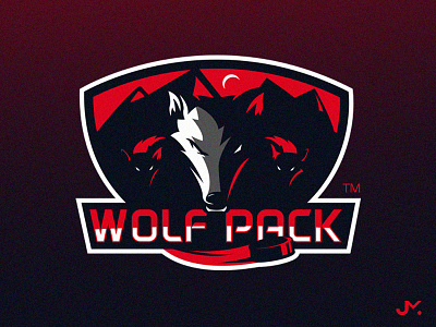 Wolf Pack college emblem gaming hockey logo school sports team wolf wolf pack