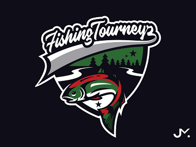 FishingTourneyz aqua design fish logo logodesigner mascot milosjevtovic mjdesign95 sports