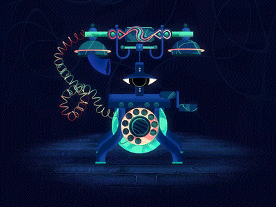 Rotary Phone 36days 36daysoftype aftereffects aliceinwonderland animation eye motion motion design oniric phone steampunk victorian vintage