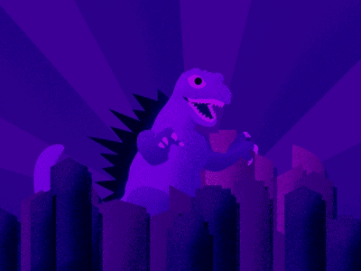 Godzillaaaaarh ! city design giant godzilla graphic hungry monster motion reptile scream