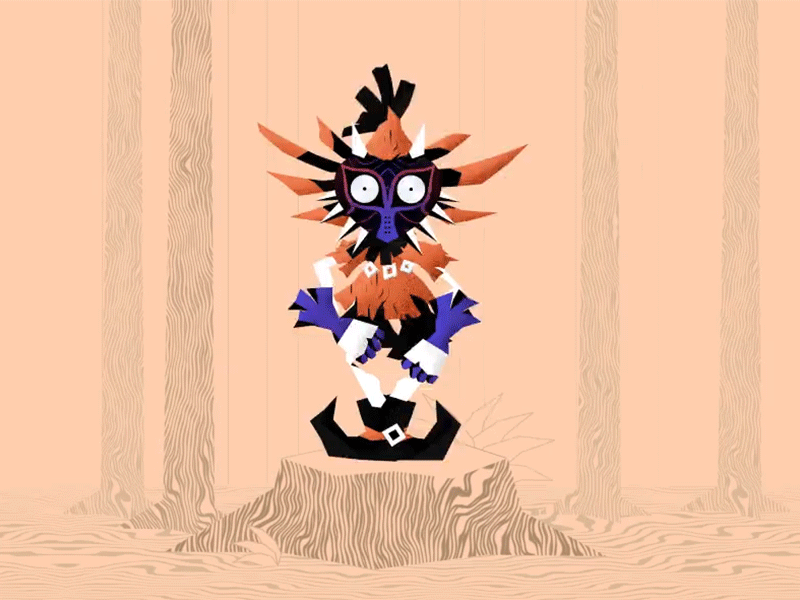 Skull Kid Dance aftereffects animation character creepy dance forest gobelins happy illustration legend of zelda leprechaun mask motion motion design mythology nintendo nintendo 64 pixie videogame zelda