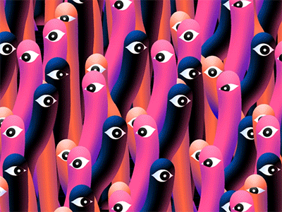 Worm's gang n°2 aftereffects animation colorfull cute design eye hair illustration insect motion motion design pattern repeat