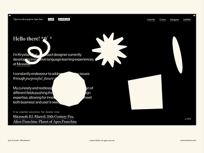 KRYSTIANZUN.COM - Exploration (02) brand branding concept design graphic design identity portfolio shapes typography ui web webflow