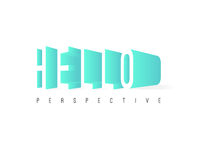 Hello Perspective block experiment gradient green lettering mint perspective text type typography