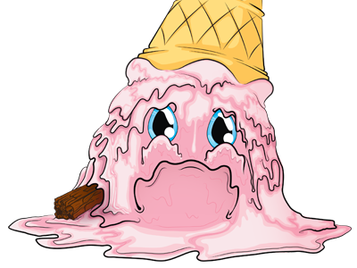 99 Problems, Melting Is One. 99 character cone cream design ice illustration melting vector