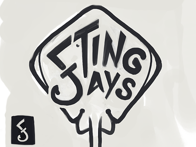Sting Jay's _ 1 branding illustration lettering logo negative space negative space logo stingray