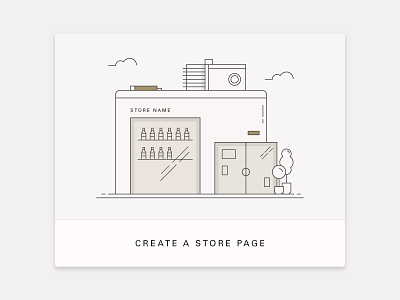 Store Creation button clean illustration line art muted ui