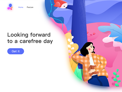 Looking forward to a carefree day illustration ui web