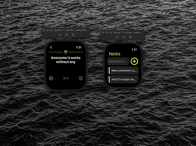 NOTES - Apple Watch application with SwiftUI branding graphic design ui