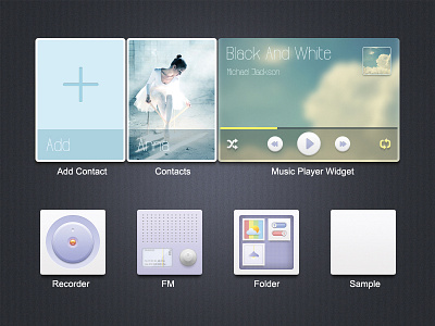 Icons 3 fm folder recorder widget