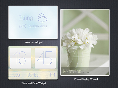 Icons 4 photo display widget time and date widget weather widget