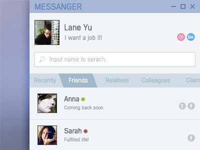 Messanger app application clean icons login messanger ui web
