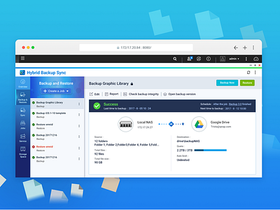 Hybrid Backup Sync backup cloud dashboad management nas restore sync