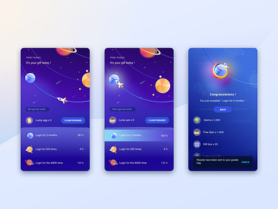 login rewards page illustration ui