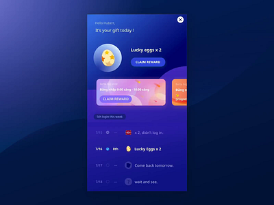 login incentive_claim rewards illustration login protopie prototype animation rewards