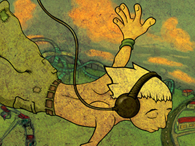 Falling Boy band comic green illustration indie music