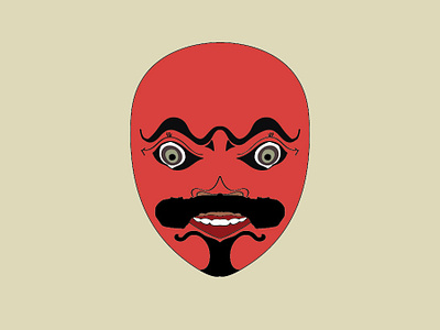 Topeng Cirebon Tumenggung (Tumenggung Mask) culture illustration indonesia mask vector