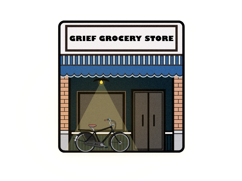 Grief grocery store bicycle gif icon illustration nostalgia oasis zklm0000