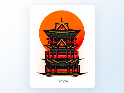 Temple card icon illustration illustrator warm zklm0000