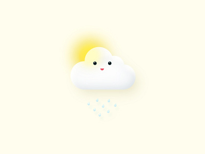 Sunrain cloud icon illustration rain sunshine sweating zklm0000