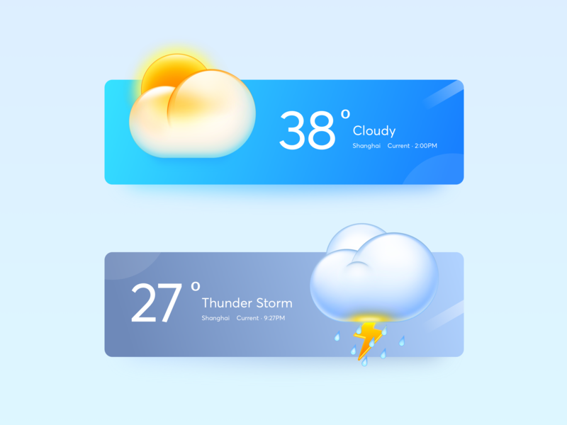 Weather Widget 2 by zklm0000 on Dribbble