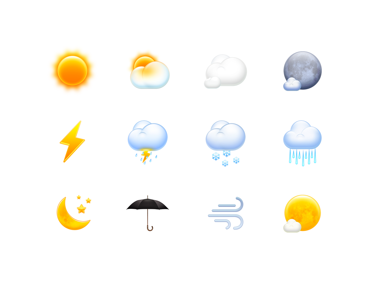 Weather Icons by zklm0000 on Dribbble