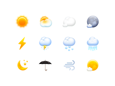 Weather Icons icon mac os os x photoshop rain skeuomorphism smartisan sun ui wind zklm0000