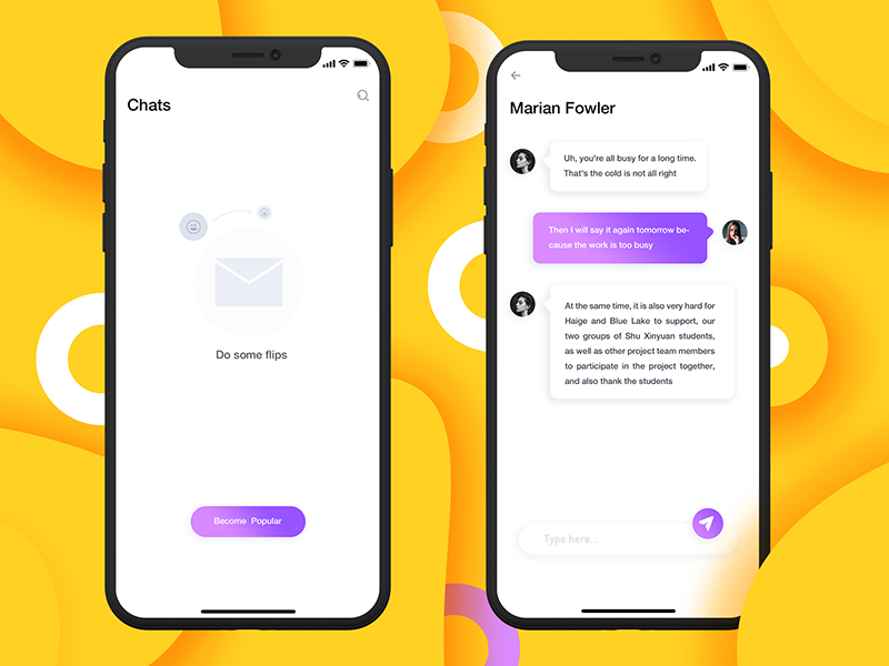 Chat page concept design by Marvin Wu on Dribbble