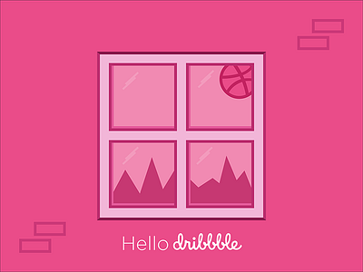 Hello Dribbble debut dribbble first shots reflection window