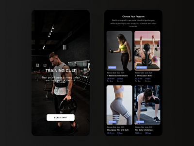 Fitness Training App ui design userinterface