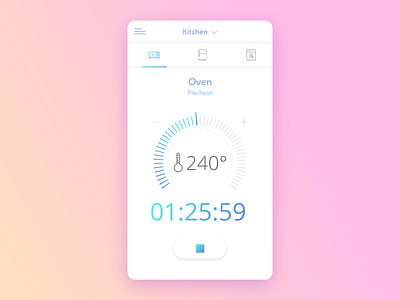 Oven Countdown Timer - Smart Home App UI app concept daily ui iot smart home timer ui ux