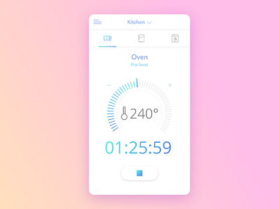 Oven Countdown Timer - Smart Home App UI